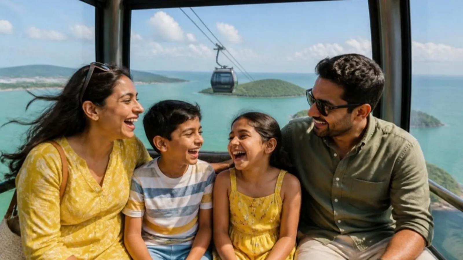 Phu Quoc cable car over the archipelago