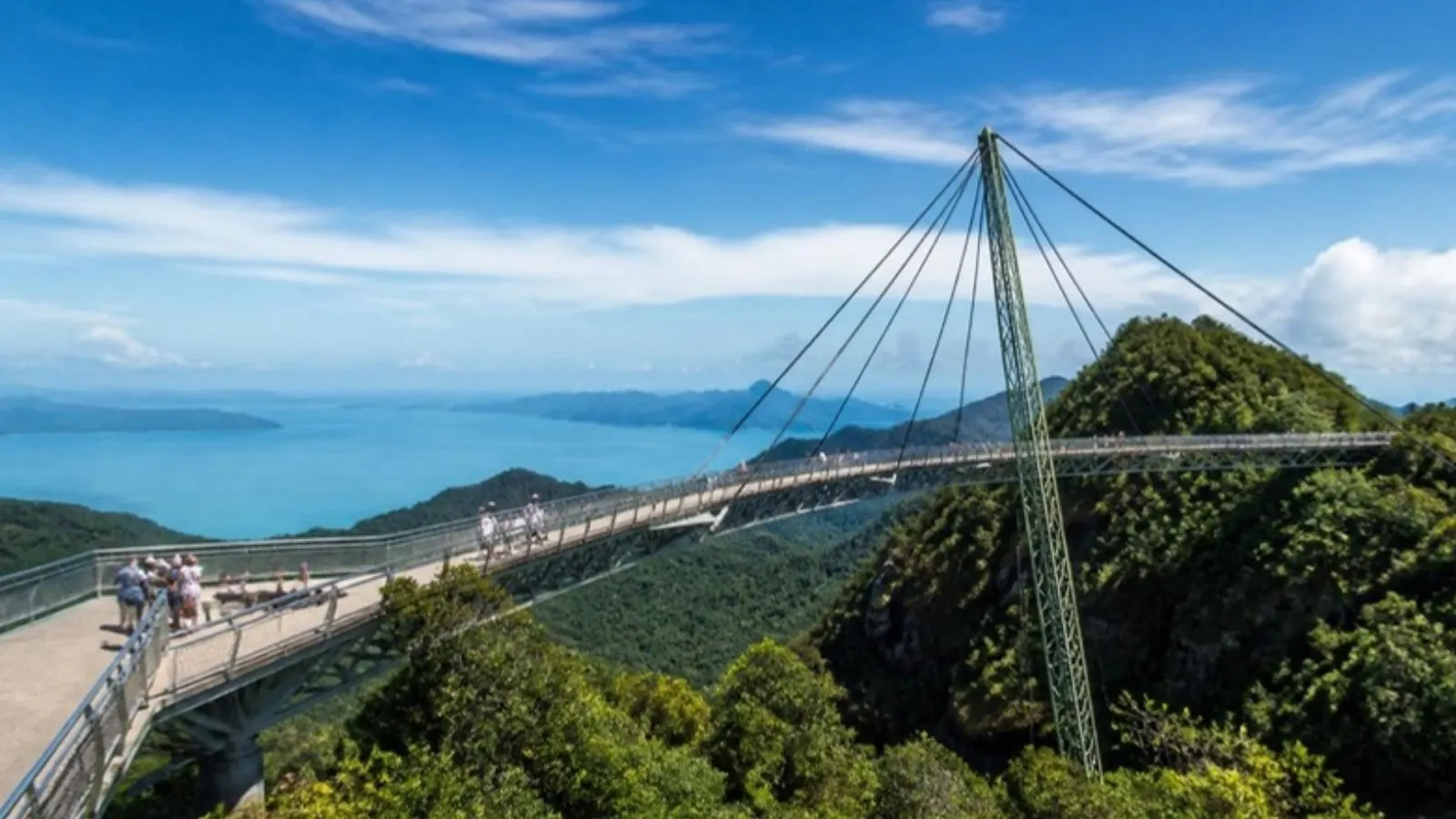 SkyBridge curving above Langkawi rainforest